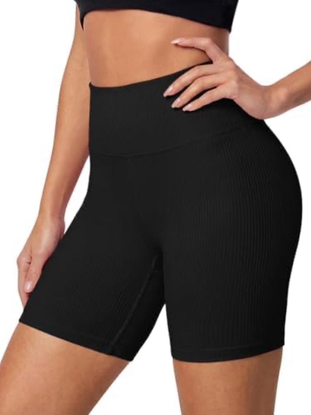 lululemon athletica Black Ribbed High-Rise Bike Shorts